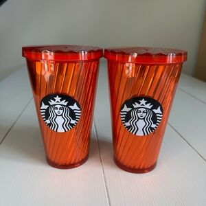 Starbucks Vibrant Red Tumbler Pair